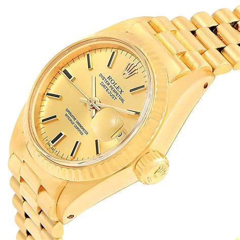 oyster perpetual lady datejust rolex gold band|rolex lady datejust price.